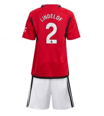 Manchester United Victor Lindelof #2 Koszulka Podstawowych Dziecięca 2023-24 Krótki Rękaw (+ Krótkie spodenki)